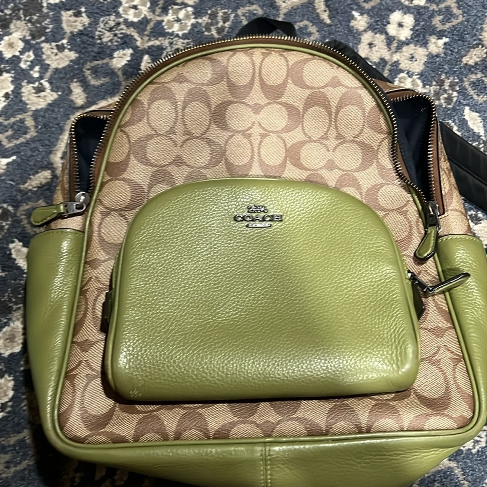 Coach Tan Backpack with Signature Monogram - Picture 7 of 12